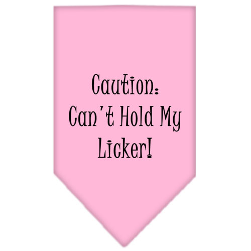 Can't Hold My Licker Screen Print Bandana Light Pink Large